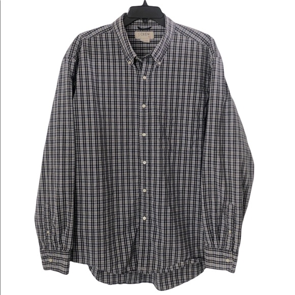 J Crew Men’s Blue Plaid Button Down Shirt Sz XL - Picture 1 of 3